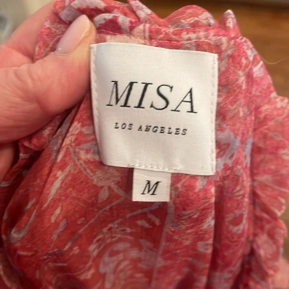 Misa Los Angeles Pink Ruffle Dress - Picture 5 of 6